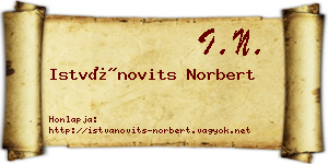Istvánovits Norbert névjegykártya